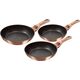 Patelnia Berlinger Haus zestaw Metallic Line Rose Gold Edition 20 24 28cm