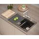Zlewozmywak GraniteQ MARC 120 WORKSTATION GraniteQ zlewozmywak 2-komorowy 760*500*235 mm silver stone + syfon push to open + dozownik stal szcz.+ wkładka ociekowa+ Qmata +