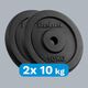 Rebel Zestaw obciążeń żeliwnych 2x10kg, otwór 31mm, talerz klasyczny, REBEL ACTIVE