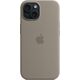 Apple Etui Apple silikonowe z MagSafe do iPhone 15 popielaty brąz