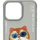 Nimmy iPhone 15 Pro Max 6.7" case gray/grey Glasses Cool Cat