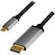 Kabel USB LogiLink USB-C - HDMI 1.8 m Czarno-srebrny (CUA0100)