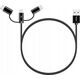 Kabel USB Yenkee USB-A - USB-C + microUSB + Lightning 1 m Czarny (YCU 400BK)