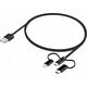 Kabel USB Yenkee USB-A - USB-C + microUSB + Lightning 1 m Czarny (YCU 400BK)