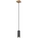 Lampa wisząca Globo Lampa wisząca Robby 57911HG do sypialni drewno grafitowa