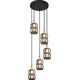 Lampa wisząca Globo Wisząca lampa Wolli 15761-5B crystal czarna przydymiona