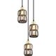 Lampa wisząca Globo Lampa wisząca Wolli 15761-3B kaskda czarna przydymiona