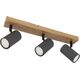 Lampa sufitowa Globo Lampa sufitowa Robby 57911-3G reflektorki grafitowe drewno