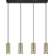 Lampa wisząca Globo Lampa wisząca Robby 57911-4HM tuby na listwie mosiądz czarne