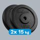 Rebel Zestaw obciążeń żeliwnych 2x15kg, otwór 31mm, talerz klasyczny, REBEL ACTIVE