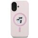 Karl Lagerfeld case for iPhone 16 6,1&quot; KLHMP16SSCMKCRHP pink hardcase Silicone KC Heads Ring MagSafe 3666339318765
