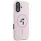 Karl Lagerfeld case for iPhone 16 6,1&quot; KLHMP16SSCMKCRHP pink hardcase Silicone KC Heads Ring MagSafe 3666339318765