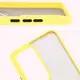 Bizon Case Hybrid Ring Oppo Reno 12 Pro smoky with a yellow frame