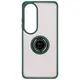 Bizon Case Hybrid Ring Oppo A60 4G smoky with a dark green frame