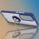 Bizon Case Hybrid Ring Oppo Reno 12 Pro smoky with a navy blue frame