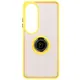 Bizon Case Hybrid Ring Oppo A60 4G smoky with a yellow frame
