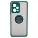 Bizon Case Hybrid Ring Xiaomi Redmi Note 12 Pro+ 5G smoky with a dark green frame