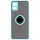 Bizon Case Hybrid Ring Motorola Moto E22 / E22i smoky with a light blue frame