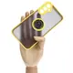 Bizon Case Hybrid Ring Samsung Galaxy A24 4G smoky with a yellow frame