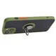 Bizon Case Hybrid Ring Apple iPhone 15 Plus smoky with a green frame