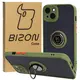 Bizon Case Hybrid Ring Apple iPhone 15 Plus smoky with a green frame
