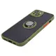 Bizon Case Hybrid Ring Apple iPhone 15 Plus smoky with a green frame