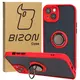 Bizon Case Hybrid Ring Apple iPhone 15 Plus smoky with a red frame