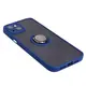 Bizon Case Hybrid Ring Apple iPhone 15 Plus smoky with a navy blue frame