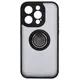 Bizon Case Hybrid Ring Apple iPhone 15 Pro smoky with a black frame