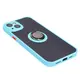 Bizon Case Hybrid Ring Apple iPhone 15 Plus smoky with a light blue frame