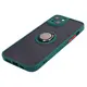 Bizon Case Hybrid Ring Apple iPhone 15 Plus smoky with a dark green frame