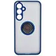 Bizon Case Hybrid Ring Samsung Galaxy S23 FE smoky with a navy blue frame