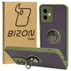 Bizon Case Hybrid Ring Motorola Moto G14 smoky with a green frame