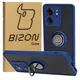 Bizon Case Hybrid Ring Motorola Edge 40 smoky with a navy blue frame