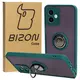 Bizon Case Hybrid Ring Motorola Moto G14 smoky with a dark green frame