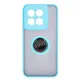 Bizon Case Hybrid Ring Xiaomi 14 smoky with a light blue frame