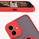 Bizon Case Hybrid Ring Apple iPhone 16 Plus smoky with a red frame