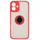 Bizon Case Hybrid Ring Apple iPhone 16 Plus smoky with a red frame
