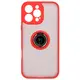 Bizon Case Hybrid Ring Apple iPhone 16 Pro Max smoky with a red frame