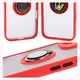 Bizon Case Hybrid Ring Apple iPhone 16 smoky with a red frame
