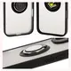 Bizon Case Hybrid Ring Apple iPhone 16 smoky with a black frame
