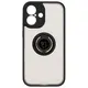 Bizon Case Hybrid Ring Apple iPhone 16 smoky with a black frame