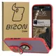 Bizon Case Hybrid Ring Apple iPhone 16 smoky with a red frame