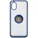 Bizon Case Hybrid Ring Samsung Galaxy Xcover7 smoky with a navy blue frame