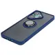 Bizon Case Hybrid Ring Xiaomi Poco F6 smoky with a navy blue frame