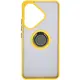 Bizon Case Hybrid Ring Xiaomi Poco F6 smoky with a yellow frame