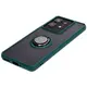 Bizon Case Hybrid Ring Motorola Edge 50 Pro smoky with a dark green frame