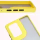 Bizon Case Hybrid Ring Motorola Edge 50 Fusion smoky with a yellow frame
