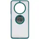 Bizon Case Hybrid Ring Realme 12 / 12x smoky with a dark green frame