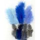 Vrige Fjer marabou mix 18stk petroleum nuancer 14002865 8716659090010